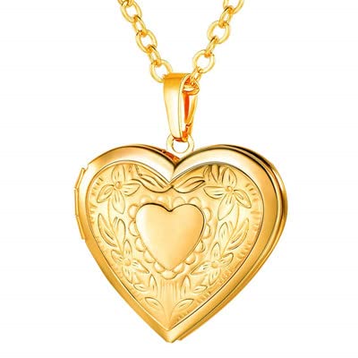 Cupimatch Collier Coeur Personnalisable avec Photo/Texte,Pendentif Cadre Photo Ouvrable Bijoux Tendance Plaqué pour Homme et Femm,Cadeau Parfait Noël Valentin Fête des Mères