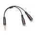 Produktbild AMDUDU 3,5 mm Stereo-Audio-Stecker auf 2 Buchsen, Headset mit separaten Kopfhörer/Mikrofonsteckern, Mikrofon-Y-Splitter-Kabel-Adapter