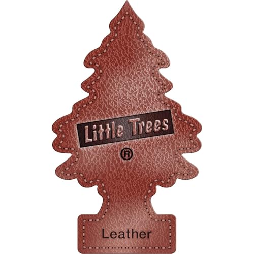 LITTLE TREES Car Air Freshener | Hanging Paper Tree for Home or Car | Leather | 3 Pack