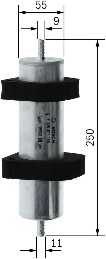 Bosch N2068 Car Diesel Filter - Separates Particles and Water from Fuel - Protects the Injection System