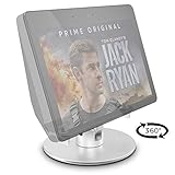 ATOPHK Echo Show Stand Aluminum Swivel Stand for Amazon New Echo Show 2nd Gen Speaker Accessories Horizontal 360 Rotation Longitudinal Angle Change Base White(Rotation Shaft)+Silver ES007-02