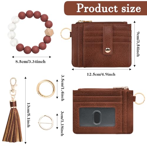 Image of KNGITRYI Wristlet Wallet for Women,RFID Keychain Wallet with Beaded Strap