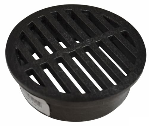 Rocky Mountain Goods 4 Plastic Round Drainage Grate Cover - Fits 4 Pipes - Prevents Debris - Ideal for Lawns Patios Walkways - Durable UV Resistant Black Plastic - Easy Install
