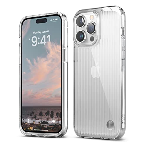 elago Funda Urban Clear Compatible iPhone 14 Pro MAX Case (6,7'), TPU Tecnología Híbrida, Vidrio Colado Efecto, Agarre Suave Ergonómico, Carcasa Protectora Antichoque (Transparente)