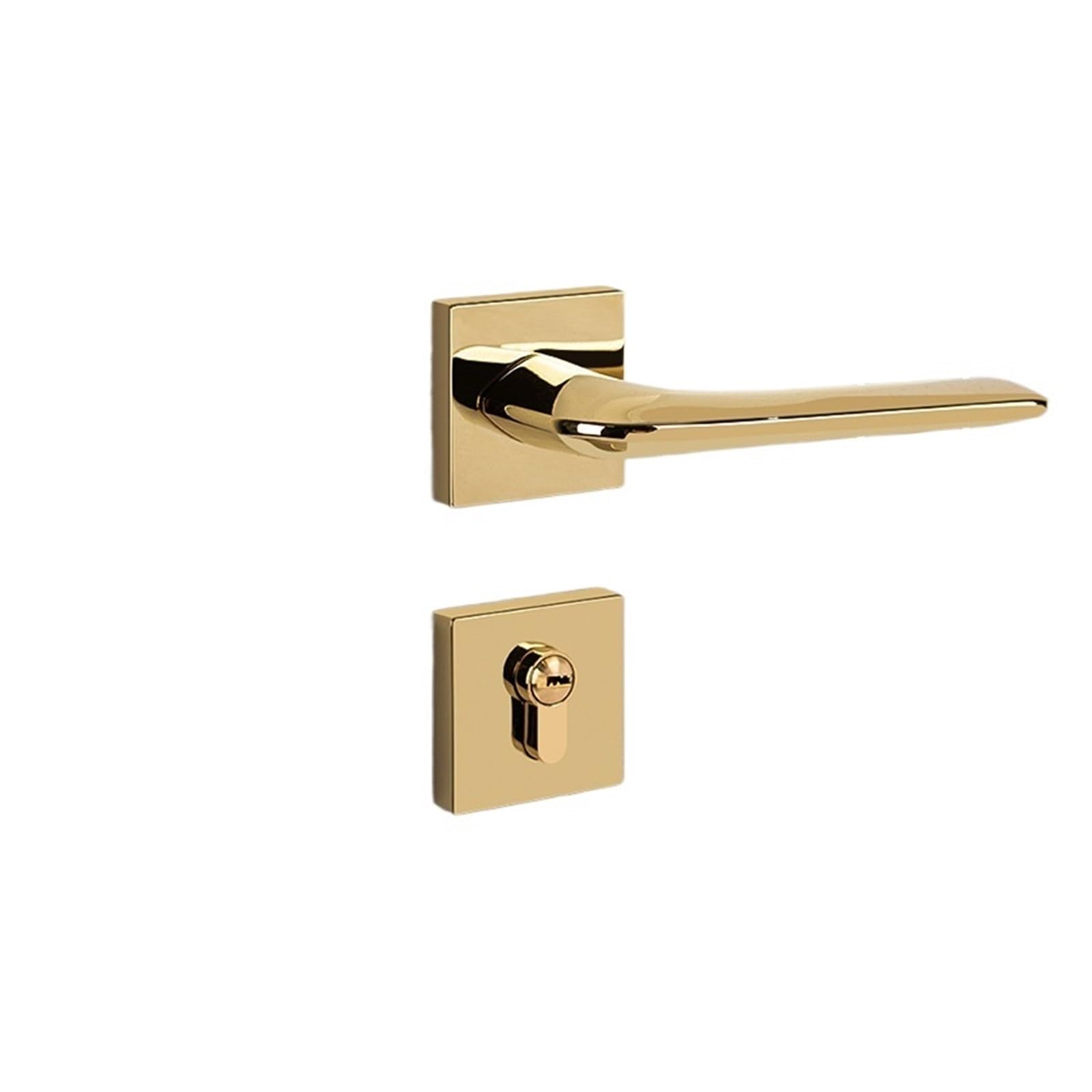 Jqeyewykk 5V Indoor Room Magnetic Silent Bedroom Split Door Lock Light Luxury Modern Simple Handle(Pvd Gold Magnetic Suction Model)