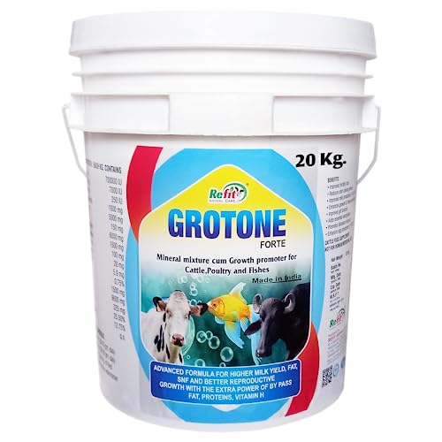 REFIT ANIMAL CARE Mineral Mixture for Cow, Cattle, Poultry & Fish, 20 Kg, Grotone Forte