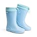 DREAM PAIRS Kids Rain Boots Boys Girls Lightweight Boots Waterproof Easy-on Outdoor Playing Rain Boot Unisex-Child,Size 3 Little Kid,Sky Blue,SDRB2401K