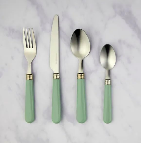 New 16-Piece Contemporary Stainless Steel Cutlery Set with Comfort-Grip Handles – Perfect for Everyday Dining & Table Décor-M86 (Seaform)