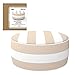 Aktive 79038 - Puff hinchable, Puff exterior, Reposapiés hinchable, Ø53x23 cm, diseño a rayas beige, Tejido impermeable, soporta 100 kg, mobiliario jardín exterior, Aktive