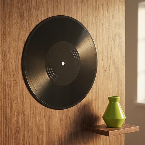 Discos de vinilo decorativos Mipcase de plástico negro para pared de cafetería 6