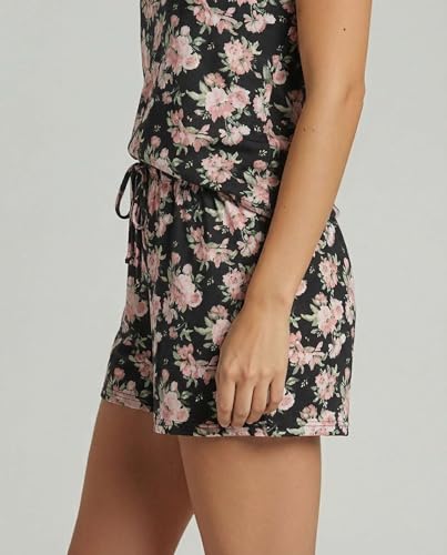 Image of Real Essentials 4 Piece: Women's Super-Soft Tank Top and Short Pajama Set - Loungewear Sleepwear (Available in Plus Size)