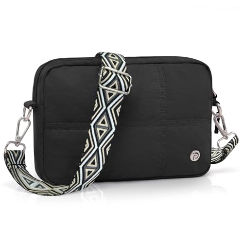 Crossbody Bags for Women, Small Quilted Shoulder Handbag with Adjustable Guitar Strap and Card Slots, Travel Purse