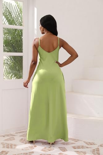 Image of vunahzma Womens Casual Fashion Sleeveless Plus Size Loose Long Sexy Maxi Dress with Pockets