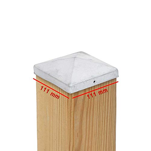 4 x PFOSTENKAPPE PYRAMIDE 111 x 111 MM STAHL FEUERVERZINKT