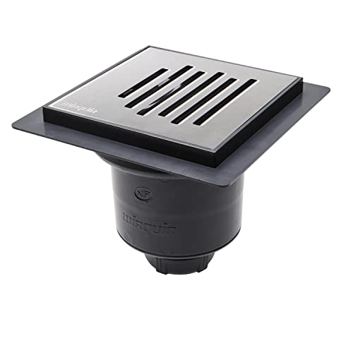 Wirquin 30723963 Bonde de douche à l'italienne Venisio vertical avec grille en inox, chromé