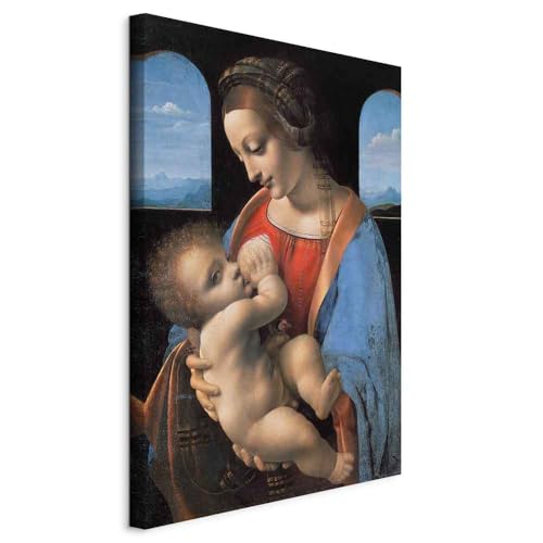 murando - Acoustic Canvas Wall Art Leonardo da Vinci 40x60 cm 1 piece - Picture With Acoustic Foam Sound Absorption Print Image Artwork Room Acoustics Soundproofing - Madonna Litta Copy l-G-10215-b-a