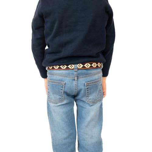 Handmade Woven Kids Polo Belt - Guarda Pampas Design, Crafted from Full Grain Leather2