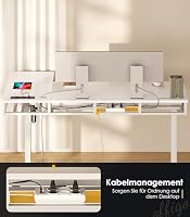 OffiGo Eckschreibtisch Höhenverstellbar mit 4 Schublade, 160 x 80cm, Weiß – Ansicht 8