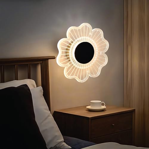 Image of Groeien Pack of 2 | Sunflower Modern LED Wall Lamp | Golden Decorative Wall Light for Living Room, Bedroom & Hall | Artistic Sunflower Design Wall Fixture for Home Decor(SunflowerGlow, 2)