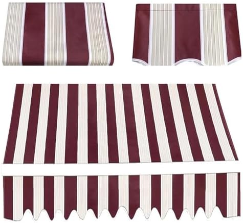 Retractable Awning Replacement Cloth 16x12ft/12x10ft/10x8ft/8x6.5ft Replacement Awning Fabric Outdoor Awning Cover Patio Sun Shade Canopy Polyester Canvas for Window Door(Blue,6x5m/20x16ft)