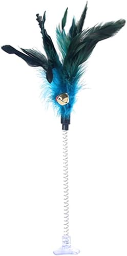 Miniatura 6 de Divertido gato pluma campana primavera ventosa elástico jugando juguete interactivo gato juguetes interactivos interior color aleatorio