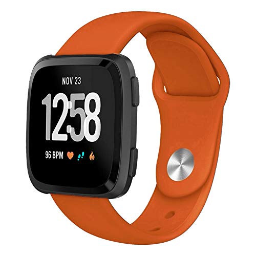 Image of ACM Watch Strap Silicone Belt 22mm compatible with Fossil Gen 5 Carlyle Smartwatch Sports Band Orange