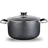 Alpine Cuisine 10 Quart Non-stick Stock Pot with Tempered Glass Lid and Carrying Handles, Multi-Purp