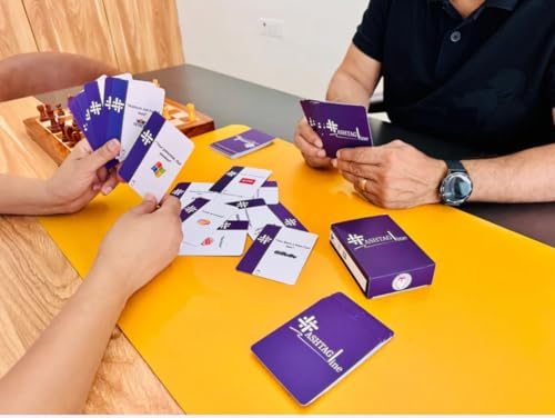 Image of Hashtagline Card Game - Guess the Brand Tagline Party Game | For Kids, Teens & Adults, Family Trivia Game, 2-8 Players, Age 7+, Birthday Gift, Return Gift & Indoor Fun