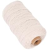 NULYLU 天然粗三股棉绳 巻 径 耐久性手芸用ラッピング紐 プレゼント包装 クラフト用 で柔軟か強靭 お年賀や 装飾に