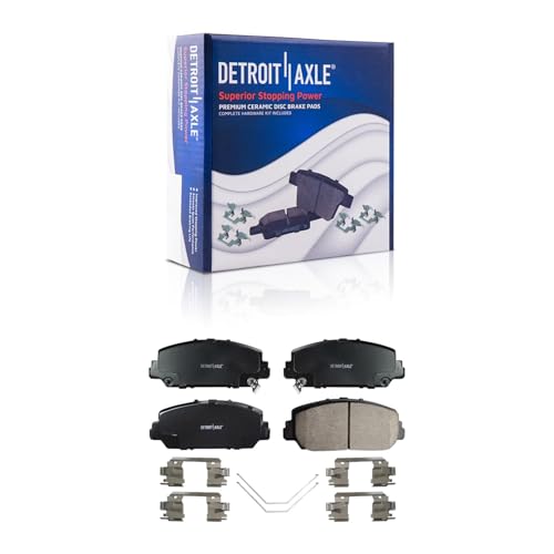 Image of Detroit Axle - 6pc Front Brake Kit for 2013-2018 Acura RDX 2016 ILX | Disc Brake Rotors Ceramic Brake Pads with Hardware 2014 2015 2016 2017 Replacement
