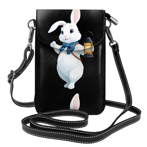 Sac à main téléphone portable femme en cuir pochette bandoulière lapin
