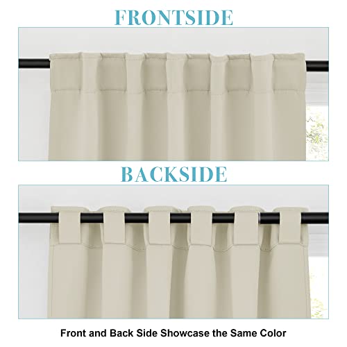 Image of RYB HOME Small Window Curtains Blackout, Privacy Thermal Insulating Drapes for Bedroom Bathroom Basement Cafe Classroom Window Decor, W 34 x L 45 inches, Beige, 2 Panels