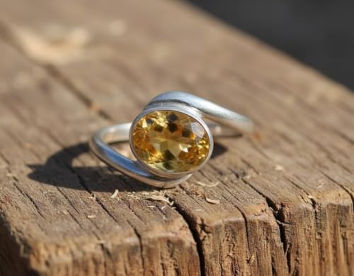 Image of 55Carat Choose Your Color Natural Gemstone Silver Statement Rings for Gift Corssover Style Size 5 to 12