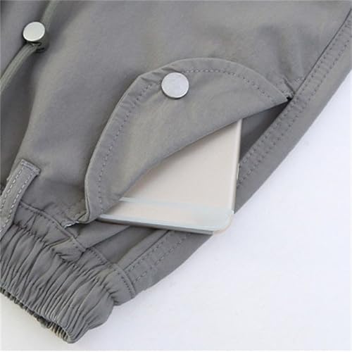 BILIKEYU Girls Cargo Denim Pants Large Flip Pockets Drawstring Elastic Waist Straight Leg Streetwear Jeans 5 to3