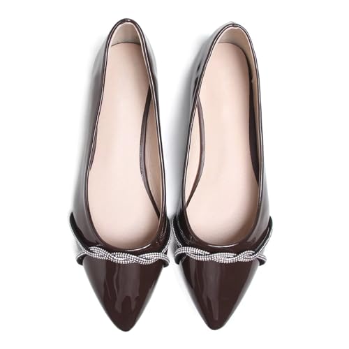 Image of Stunner Womens Flats Fashion Pointed Toe Bowknot Ballet Flats Cute Slip On Dress Flats Comfortable Party Wedding Flats2