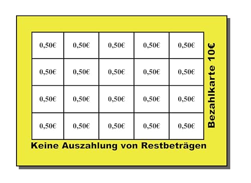 400 Verzehrkarten Abstreichkarten Wertmarken 10 Euro Variante 400AB10gelb