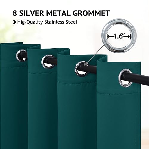 Image of COSVIYA Grommet Room Darkening Dark Teal Curtains 84 inch Long for Bedroom | Light Blocking Insulated Thermal Curtains for Living Room, Blackout Thick Polyester Window Drapes,52x84 inches, 2 Panels