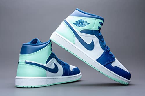 Nike Men's Air Jordan 1 Mid Sneaker, Mystic Navy/Mint Foam-white, 11.53