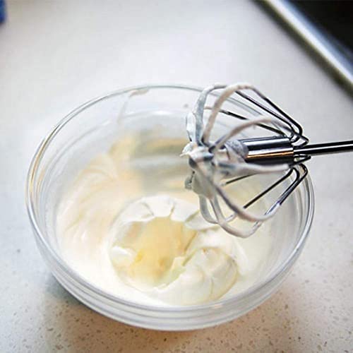 Stainless Steel Whisks, Hand Push Whisk Blender Semi-Automatic Whisk Mixer Egg Milk Beater Milk Frother Rotating Push Whisk Mixer For Blending, Whisking, Beating & Stirring (10 Inches) #TOP6