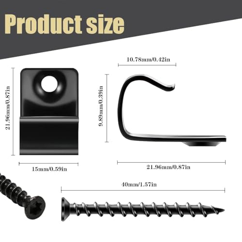 Clips pour terrasse en composite lot de 80 pièces acier inoxydable noir
