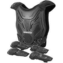 Kids Dirt Bike Gear Motorcycle Armor Vest Suit, Thickened Heavy Duty Chest Protector for Motocross,Youth Riding Protective Gear for MTB ATV Black