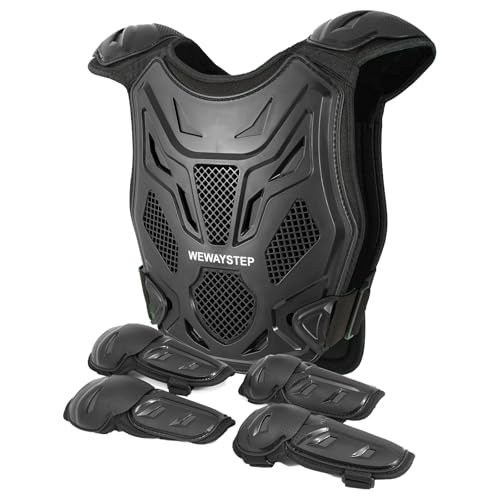Kids Dirt Bike Armor Vest, Heavy Duty Chest Protector, Black