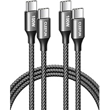 CLEEFUN USB C to USB C Cable 100W, [4ft 2-Pack] USBC to USBC Cable 100 Watts, Type C Charger Cord Fast Charging for iPhone 17 16 15 Pro Max Plus, Samsung S26 S25 S24, MacBook/iPad USB-C, Pixel