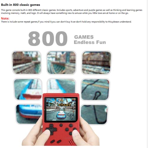800 Game Retro Video Game Consoles, jogo de videogame portátil de jogo portátil, Mini Infantil Palm