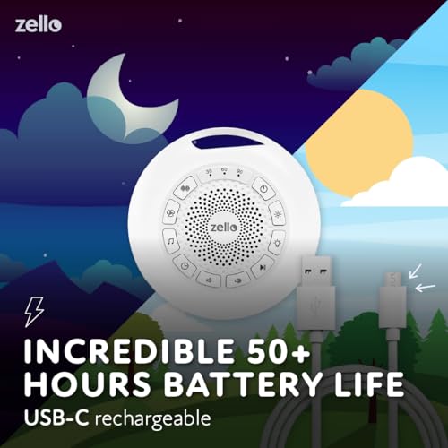 Zello | Portable Pro Max White Noise Machine | 30 Sounds | 55+ Hours Battery Life | 7 Colour Night Light | Child Lock | Sleep Timer | USB Rechargeable | Baby Sleep Aid | Sleep Sound Machine - 3