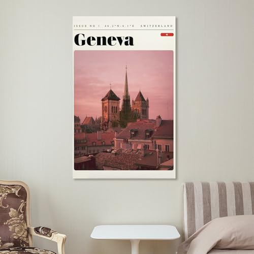 Toile Genève voyage pour créer une ambiance épurée dans votre salle de bain - 7
