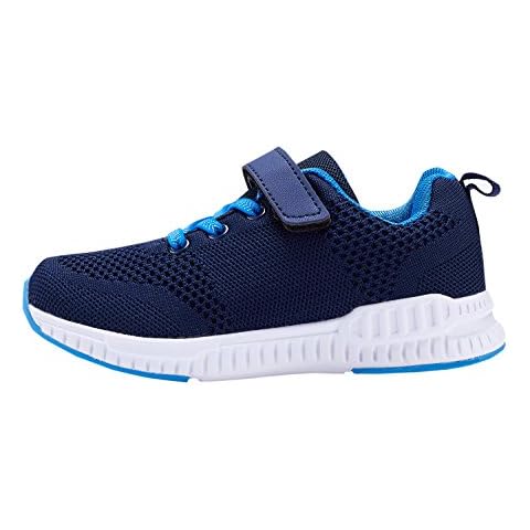 Santiro Kids Sneakers Boys Sock Shoes Breathable Slip on Shoes for Girls Fashion Lightweight Running Shoes, Blue-1, 33 Cover