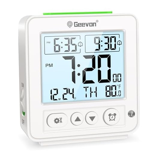 Geevon Smart Night Light Small Digital Alarm Clock with 2 Increasing Beep Alarm, Indoor