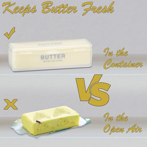 Home-X Single Stick Butter Container - Form Fitting Butter Dish Designed to Hold 1/4 lb of Butter, BPA-free Butter Dish with Lid, Durable Butter Keeper for Home Kitchen Décor - Thumbnail 5