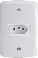 Tomada Simples 3P 20A Placa Espelho Gelo Bivolt 127V e 250V Com Inmetro